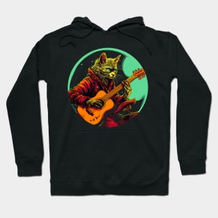 Cat Playing Guitar Funny Cat With Guitar Cute Cat Guitar Hoodie